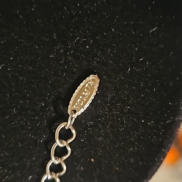 YCLM Pastel Rhinestones on Filagree Silvertone 15" Long w/ 4" Extension Necklace - Picture 8 of 8